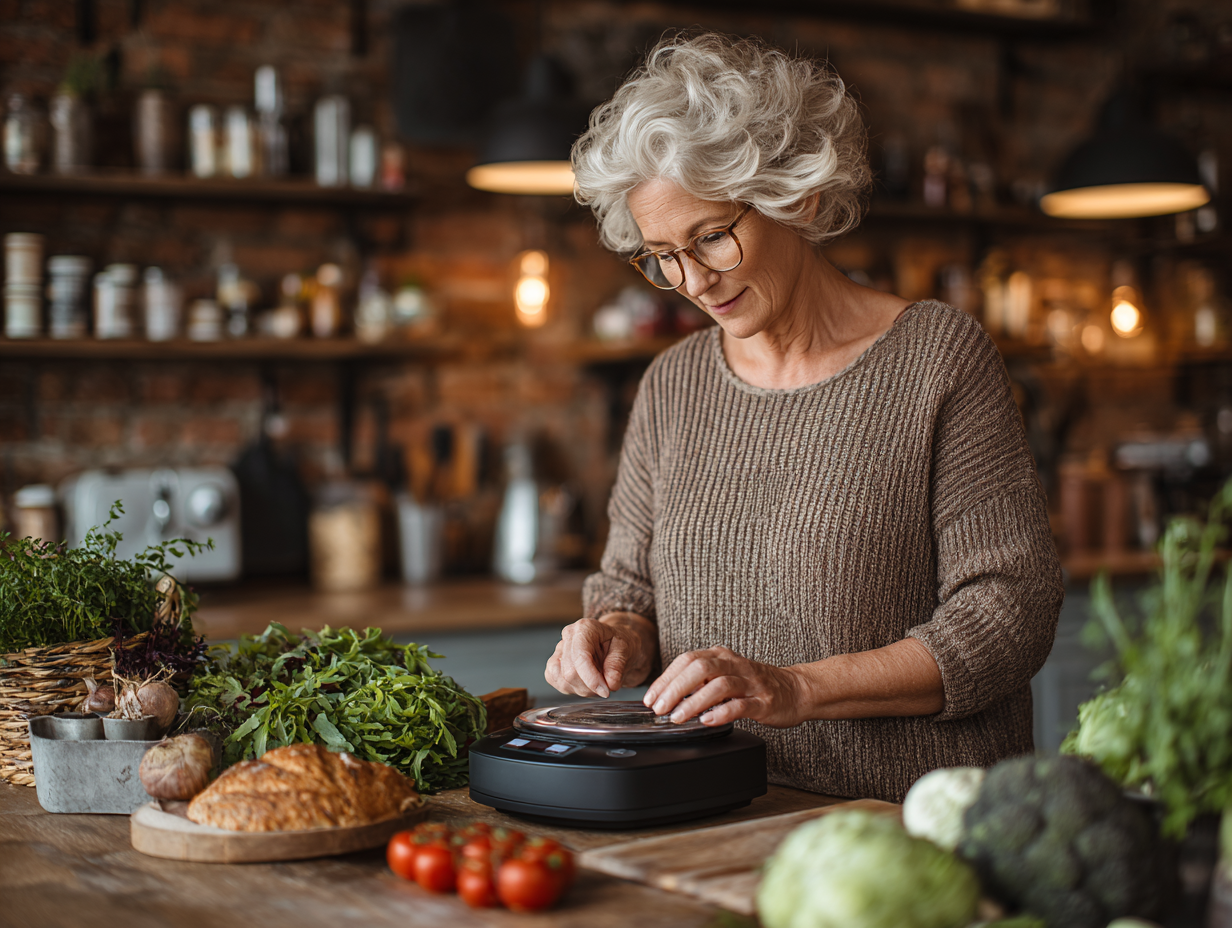 Щаслива пара старшого віку готує здорову їжу разом