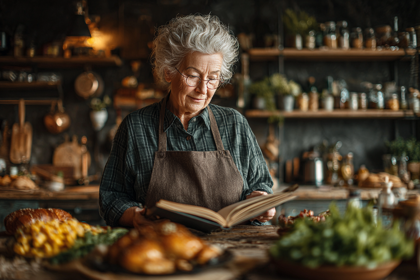 Група людей старшого віку насолоджується спільною здоровою трапезою